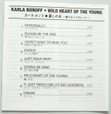 Bonoff, Karla - Wild Heart Of The Young, Lyric booklet